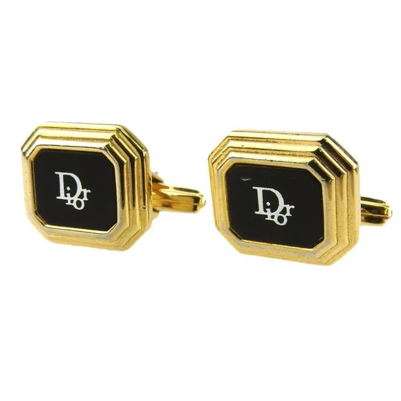 Dior cuff logo Gold & Silver hardware Authentic Used T19931
